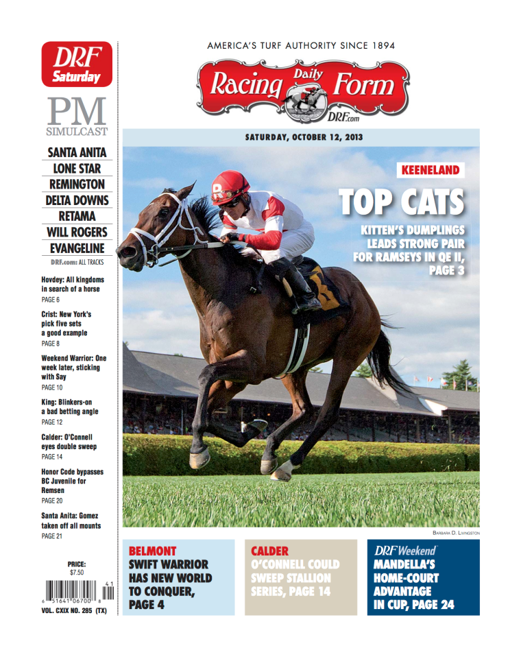 Daily Racing Form Cover Page