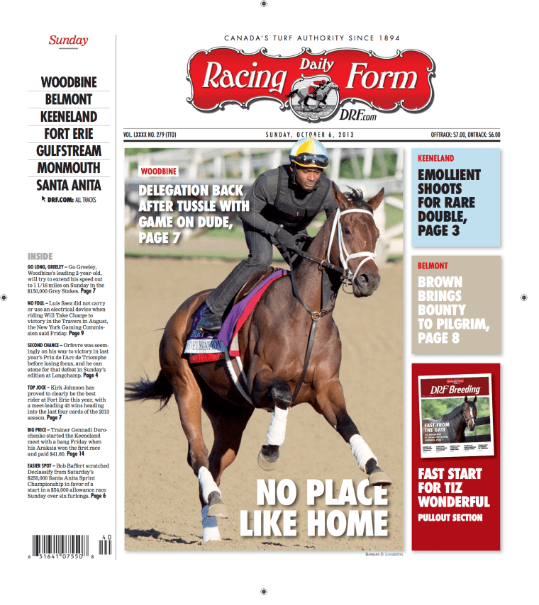 Daily Racing Form Cover Page