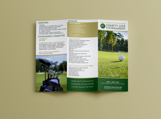 Credit Union Charity Golf Tournament Program Outside