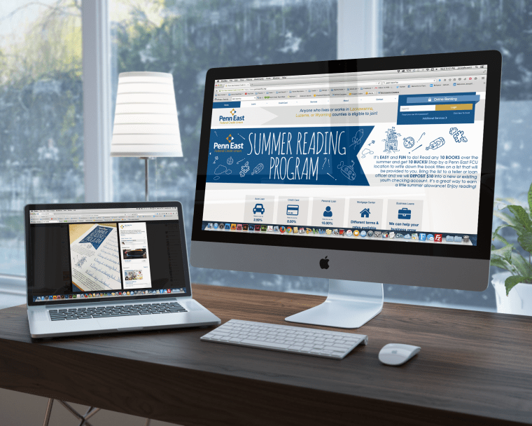 Penn East Summer Reading Program HomePage and Facebook Page