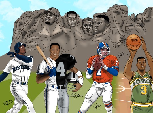 36 x 24 "Mount Rushmore" Illustration. Digital Illustration done with Adobe Photoshop, Adobe Illustrator and Wacom Bamboo Tablet